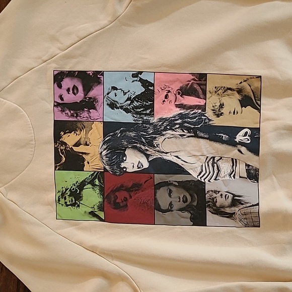 Taylor Swift The Eras Tour Hoodie Sweatshirt Colorful Graphic Cream Oversized Sm - Picture 2 of 13